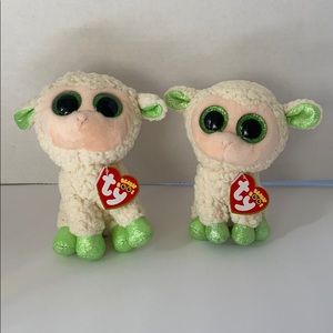 NEW! 2 - Ty Lola Lamb Beanie Boos